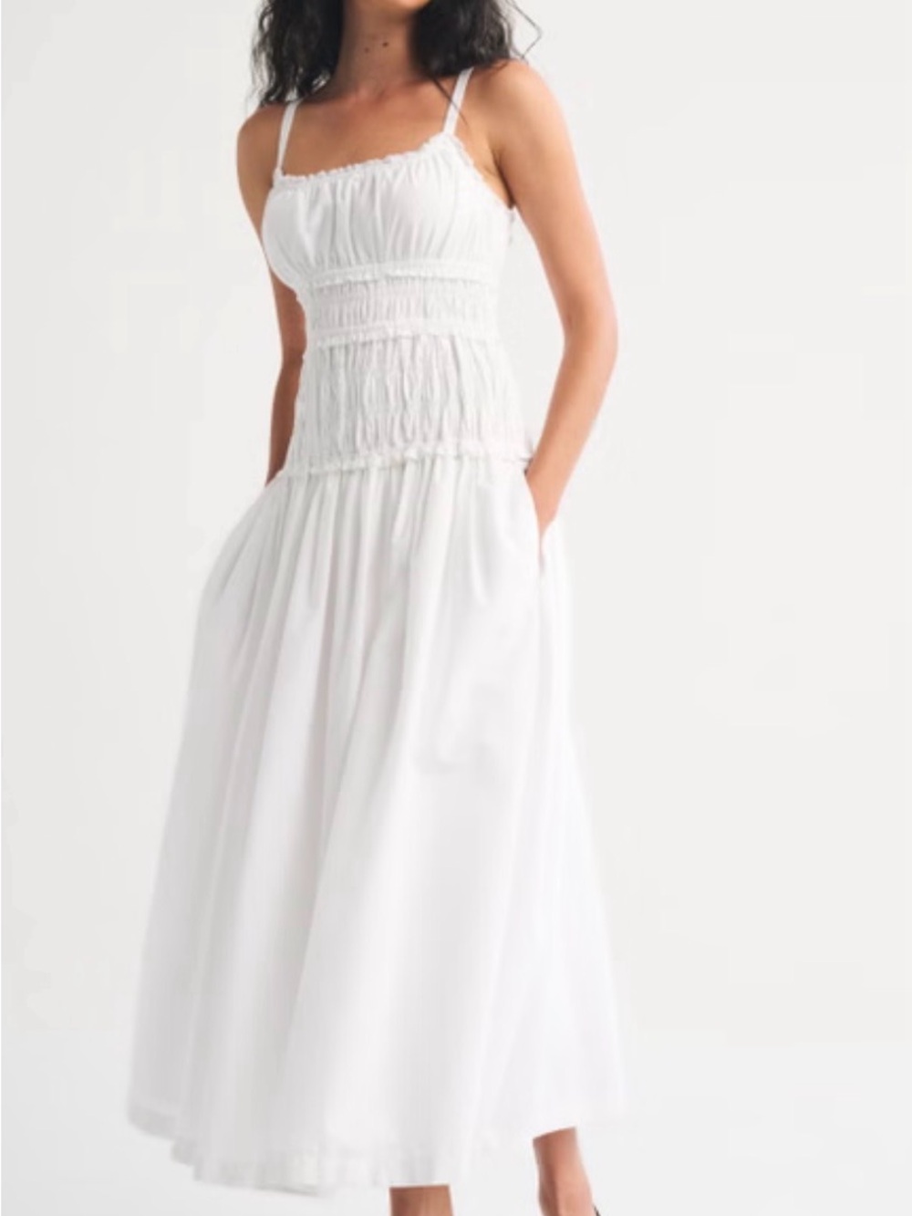 Abercrombie Bra-Free Smocked Drop-Waist Maxi Dress - Picture 3 of 10